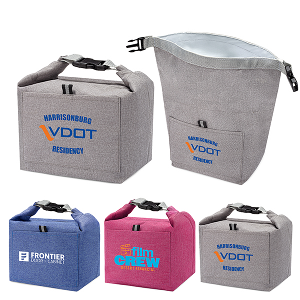 Insulated Lunch Cooler Bag w/ Exterior Pocket & Air Tight Seal