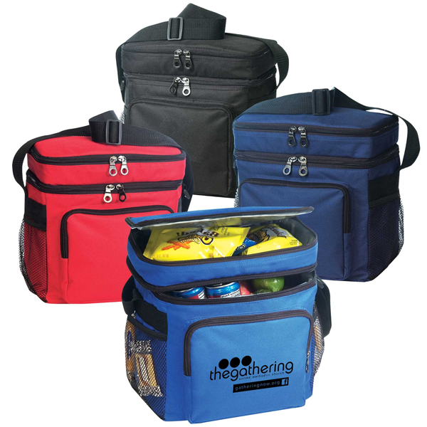 Insulated Lunch Cooler Bag w/ Pockets & Shoulder Strap