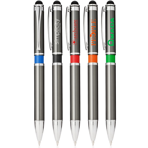 Stylus Metal Pen w/ Colored Middle Ring