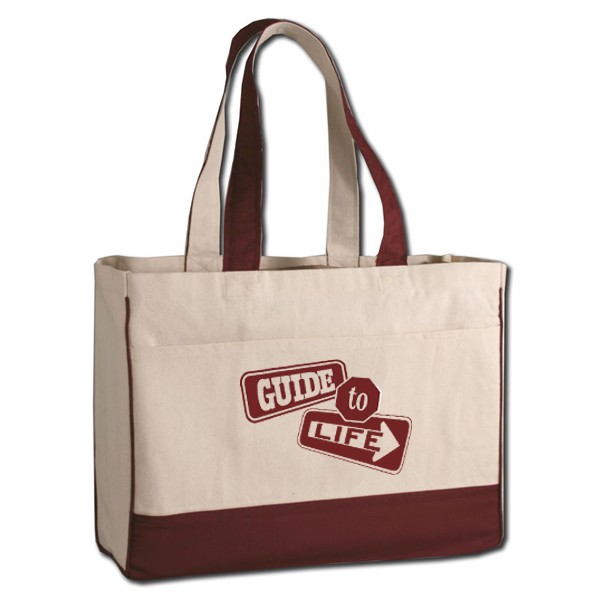 Two-Tone Canvas Tote Bag