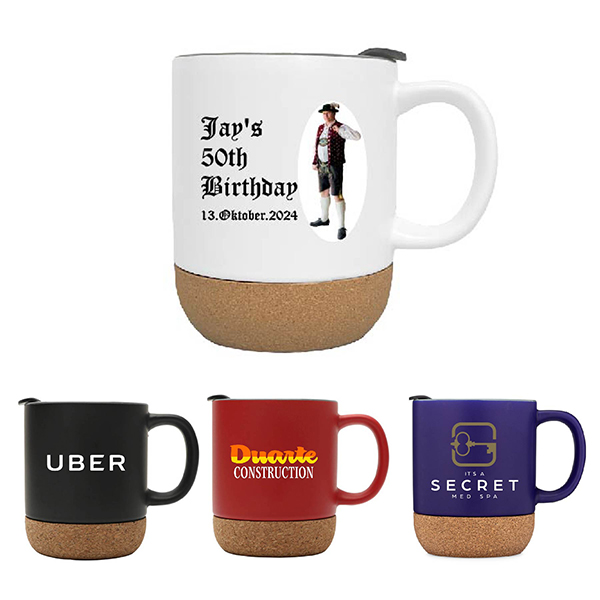 12 oz. Cork Base Ceramic mug