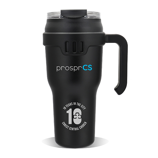 40 oz. Vaccum Insulated Stainless Steel Mug with Built-in Flip Straw